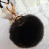 大きなサイズ9センチのウサギの髪の電球の毛皮の豪華なボール袋のキー飾りレディペンダントチェーン＃R410
