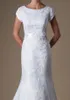 Abiti da sposa modesti a sirena con maniche Appliques in pizzo vintage Cerimonia formale lunga Abiti da sposa modesti Vestido De Noiva Nuovo arrivo