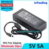 10st med IC-chip AC DC Strömförsörjning 5V 5A Adapter 25W laddare transformator för LED Strip Light CCTV Camera Fri frakt