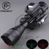 2017 Nowy 4-12x50eg Tactical Rifle Scope z Holografic 4 Serticle Sight Red Laser Combo Airsoft Sight Polowanie