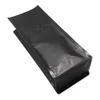 10Pcs/Lot Stand Up Matte Black / White Open Top Side Gusset Valve Bag Aluminum Foil Bag with Vent For Coffee Bean Package Bag
