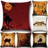 Skräckmönster Halloween Thriller Cat Pillow Cases Halloween Kostym Superstore Linne Kuddehölje Hem Dekorativ kuddefodral Gift Ylcm