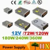 CE ROHS UL SAA + 12V 6A 10A 15A 20A 25A 30A Led Transformer 70W 120W 360W Power Supply For Led Modules Strips