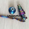 Rainbow Domeless Titanium nail With Quartz Cap titaniumTi Carp Cap Dabber Grade 2 6 in 1 10mm 14mm 18mm Female/Male Colorful Nail