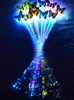 LED Flash Butterfly Fiber Braid Party Dance Zapalone Glow Luminous Hair Extension Rave Halloween Decor Boże Narodzenie Uroczysty przysługę