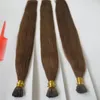 Medium Brown Color I Tip Keratin Hair Extension Pre Bonded Fushion Hair 1.0 G Straight Brazilian Human Hair 50G 100G 150G 200G