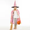 Halloween Cloak Cap Party Cosplay Prop per Festival Fancy Dress Costumi per bambini Witch Wizard Gown Robe and Hats Costume Cape Kids wa4233