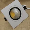 Square recessed led dimmable Downlight COB led down lights 7W/9W/12W/15W LED spotlight decoration Ceiling Lamp AC85-265V