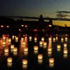 Utomhusbelysning papper lyktor vatten flytande ljus torg kinesisk välsignelse festival önskar ljus ljus