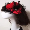 1 stücke Dame Mini Feder Rose Zylinder Kappe Spitze Fascinator Haarspange Kostüm Zubehör 10 Farben Drop Shipping HDR-0125