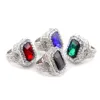 Mannen Vergulde Ruby Hip Hop Ring Iced Out Micro Pave Punk Rap Sieraden Maat Available330s