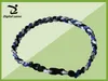 royal blue/black/white baseball softball football necklace -via DHL 3 ropes tornado braided titanium 3 ropes necklace Germanium&Titanium 22"