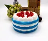 Billig kawaii jordgubb kaka squishy långsam stigande kräm tårta mango gul rosiga blå barn nyår leksak gåva