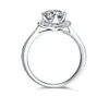 Hjärtform Högkol Syntetisk Diamantring 1 Karatälskare Bröllop Sterling Silver Euro-Amerikansk stil