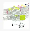 Hot Fashion Mini Supermarkt Hand Trolleys Mini Winkelwagen Desktop Decoratie Opslag Telefoon Houder Baby Toy