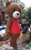 Costume de mascotte d'ours en peluche en fourrure pour adulte, vente directe d'usine, 2017