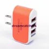 High Quality 5V 3.1A 3 Port USB Wall Charger LED US EU Plug Travel AC Home Convenient Power Adapter Candy for iphone 6s Samsung S7 Universal