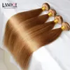 Capelli vergini brasiliani Dritto Top Honey Blonde Color 27 # Peruviano indiano indiano Malesian Cambodiano Remy Remy Human Hair Capelli estensioni 3/4 Bundles