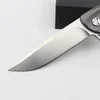 High End Novo Design D2 Aço Flipper faca dobrável 60HRC Satin Black Titnaium Handle EDC Pocket Knife presente facas coleccionáveis