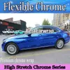 Premium Chrom Blue Mirror Wrap Dehnung Gloss Gloss Chrom Blue Film Wraping Chrom Folie Luftblasen kostenlos 1,52 x 20 m/Roll kostenloser Versand