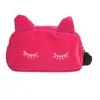 Wholesale Cute Portable Cartoon Cat Coin Storage Case Travel Makeup Flannel Pouch Cosmetic Bag Korean and Japan Style