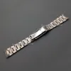 20 мм новый Оптовая продажа серебро из нержавеющей стали загнутым концом часы ремешок ремешок браслеты для часов