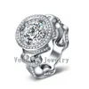 Anillo de boda de compromiso de lujo de Vecalon para hombres 3ct diamante simulado 220 piezas pequeño Cz 925 anillo de fiesta masculino de plata esterlina