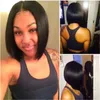 Brazilian Human Hair Short Bob Lace Front Wig Bob Style Glueless V Part Wigs for black women