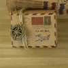 Винтаж вдохновил Airmail Favor Box Kit 50 компас 50 штук Глобус свадебный подарок конфеты коробки партия выступает за поставки