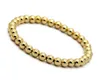 Whole 10pcs lot 6mm 24K Real Gold Rose Gold Platinum Plated Round Copper Beads Men Woman Birthday Gifts Stretch Bracelet241e