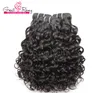 2 sztuk / partia Human Hair Extensions Brazylijski Remy Virgin Hair Wees Water Wave Duże Kręcone Rozszerzenie Włosów Włosów Pięciowo Natural Black