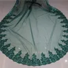 Real Pos 3 Meters One Layer Sequined Lace Edge Green Wedding Veil with Comb Beautiful Bridal Veil NV71002716