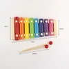 Small wooden eight percussion hand knock xylophone knock wooden baby initiation early childhood toys wholesale