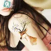 19 * 12 cm Geçici sahte dövmeler Suya dövme çıkartma vücut sanatı Boyama parti dekorasyon vb için karışık kedi baykuş geyik