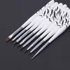 8PCS Nail Art Design Brush Dotting Peinture Stylo Acrylique Dessin Liner Outils Set # R48