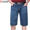 Wholesale-Drizzte Men 38 40 42 44 46 48 50 52 Plus Jeans Shorts Summer Short Work Blue Denim Jean Big & Tall Trousers Pants