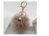 Oro Coniglio FurBall pompon Portachiavi in pelliccia portachiavi porte clef llaveros Portachiavi con perle per borsa con ciondolo navidad regalos5803375