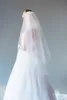 Nouvelle mantille chaude 2T genou blanc ivoire pour robes de mariée voile de mariage voile broderie Eage avec peigne