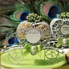 Gratis frakt 50stjärnor Iron Heart Carriage Candy Boxes med olika färgblommor Bröllop favoriserar Bridal Shower Party Decoration