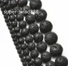 200pcs perles rondes en pierre de lave volcanique noire naturelle en gros goutte 4 6 8 10mm