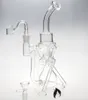 online shop newest double Recycler pyrex water pipe glass bong have glass diffusion Can be placed Silicone Wax Oil Container 14mm joint