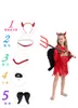 2017 Halloween Ropa para Niños Cosplay Performance Clothes Girls Horror cuernos demonios disfraces de Halloween