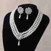 2017 accesorios nupciales de lujo collar de perlas accesorios de pendientes conjuntos de joyería de boda de cristal estilo de moda gran oferta
