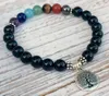 SN1038 Hot Sale Jewelry Designer 7 Chakra Black Onyx Bracelet Tree Of Life Bracelet