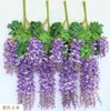 Silk Wisteria Rattans 6 färger konstgjorda Wisteria Flower Garlands Silkbönor Vine Blommor för bröllop Hemfest Floraldekorationer