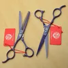 Left Hand Hairdressing Scissors 8001# 6'' 17.5cm Purple Dragon Cutting Scissors Thinning Shears Professional Human Hair Scissors