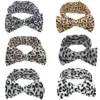 Nova moda bebê menina leopardo impressão floral bowknot bandana elástico estiramento grande arco faixa de cabelo crianças acessórios para o cabelo 25pcs9090561