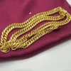 Chunky Double Curb Chain 24K Gul Guldfylld Mens Halsband 24 tum 10mm