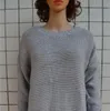 Mode T-shirts à tricoter pour femme Casual Vêtements décontractés T-shirt T-shirt Femelle Chemise en tricot à manches longues Retour Hollow libre DHL