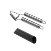 Stainless Steel Garlic Press Crusher Masher Silicone&Tube Roller Kitchen Tool E00731